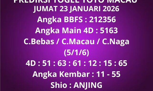 Prediksi Togel Toto Macau