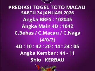 Prediksi Togel Toto Macau