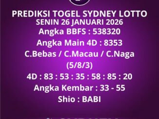 Prediksi Togel Sydney Lotto
