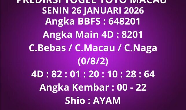 Prediksi Togel Toto Macau