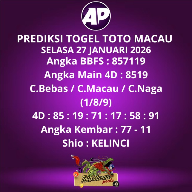 Prediksi Togel Toto Macau