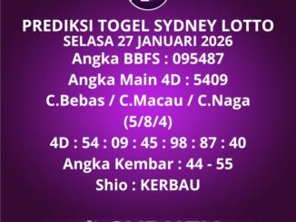 Prediksi Togel Sydney Lotto