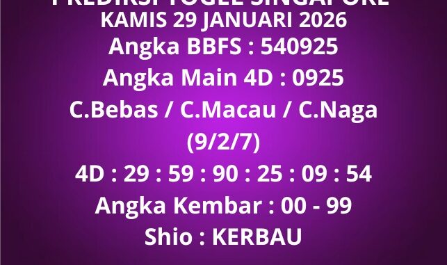 Prediksi Togel Singapore