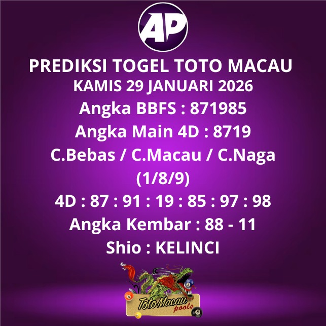 Prediksi Togel Toto Macau