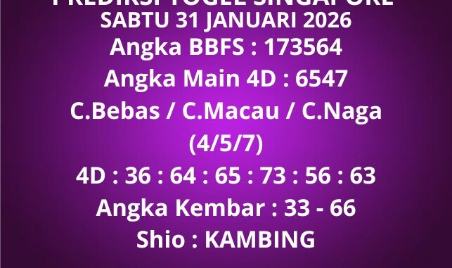 Prediksi Togel Singapore