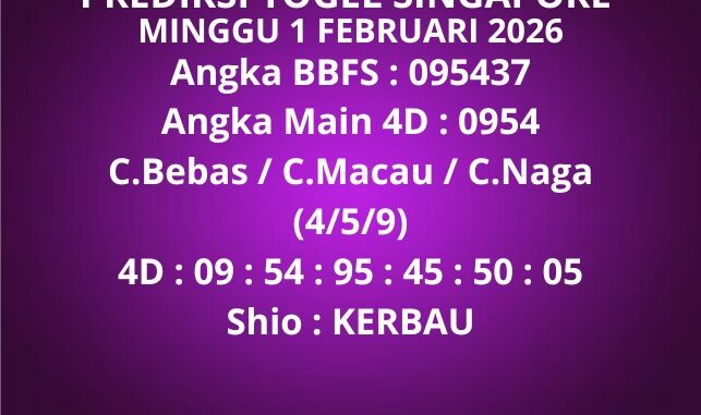 Prediksi Togel Singapore