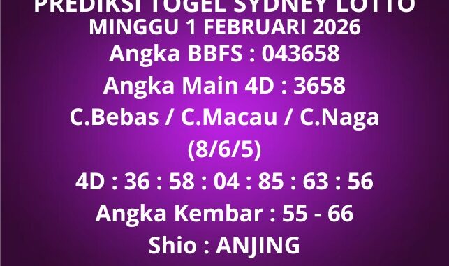 Prediksi Togel Sydney Lotto