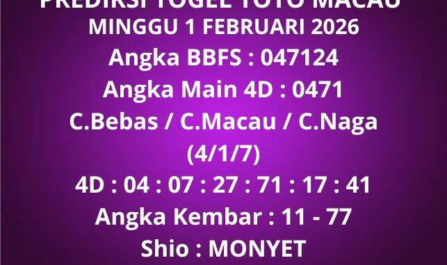 Prediksi Togel Toto Macau