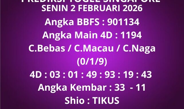 Prediksi Togel Singapore