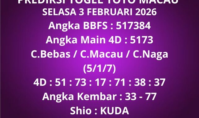 Prediksi Togel Toto Macau