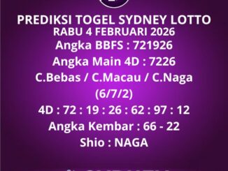 Prediksi Togel Sydney Lotto
