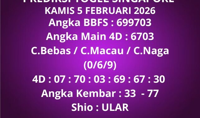 Prediksi Togel Singapore
