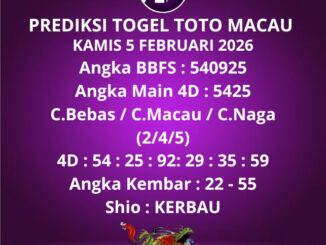 Prediksi Togel Toto Macau