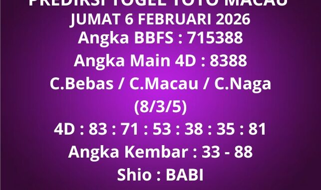 Prediksi Togel Toto Macau