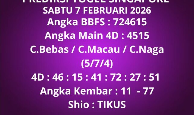 Prediksi Togel Singapore