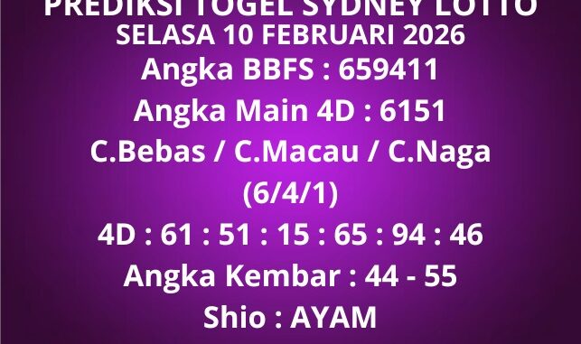 Prediksi Togel Sydney Lotto