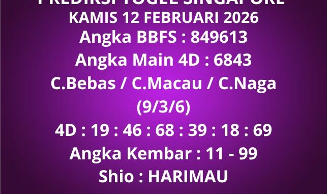 Prediksi Togel Singapore