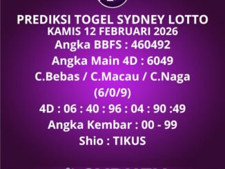 Prediksi Togel Sydney Lotto