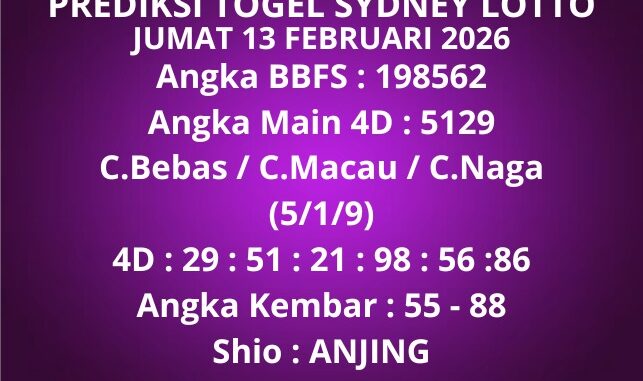 Prediksi Togel Sydney Lotto