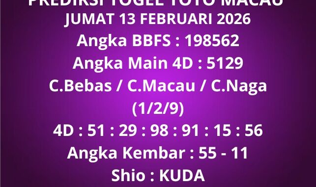 Prediksi Togel Toto Macau