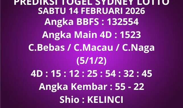 Prediksi Togel Sydney Lotto