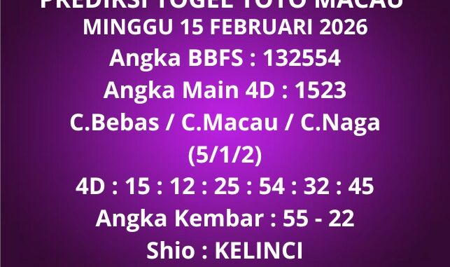 Prediksi Togel Toto Macau