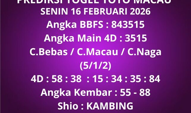 Prediksi Togel Toto Macau